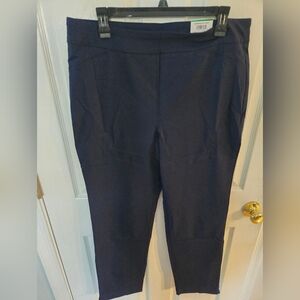 JM Collection Womens L Navy Ankle Pants